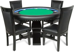 Elegant Poker Table Setup PNG Image