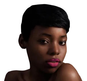 Elegant Portrait African Woman PNG Image