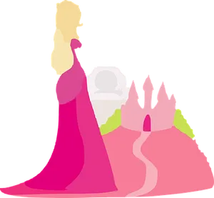 Elegant Princess Silhouette PNG Image