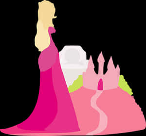 Elegant Princess Vector Illustration PNG image with transparent background