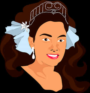 Elegant Princess Vector Portrait PNG image with transparent background