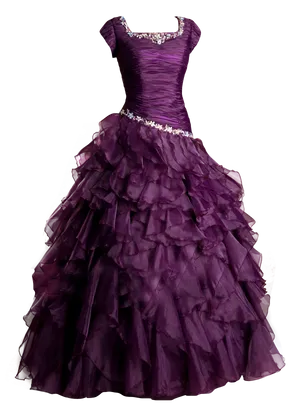 Elegant Purple Ball Gown PNG Image