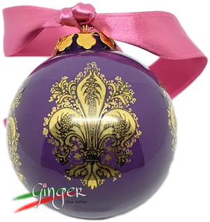 Elegant Purple Christmas Ornamentwith Gold Design PNG Image