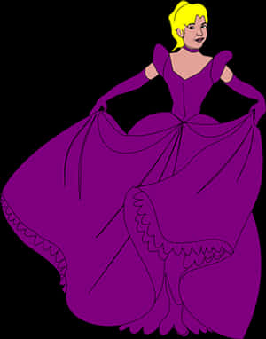 Elegant Purple Dress Princess PNG image with transparent background