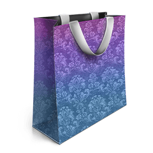 Elegant Purple Floral Shopping Bag PNG image with transparent background