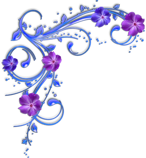Blue Flower Clipart Border - Purple Blue Flowers Png, Transparent Png PNG image with transparent background