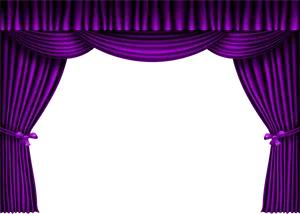 Elegant Purple Theater Curtains PNG Image