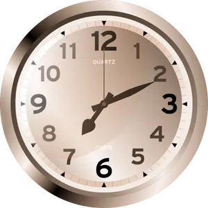 Elegant Quartz Wall Clock PNG Image