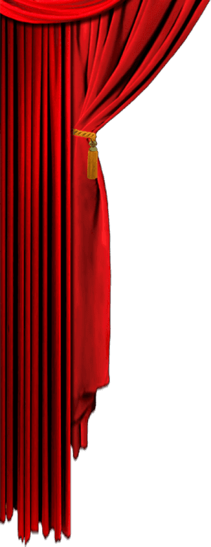 Elegant Red Curtain Partial View PNG with transparent background
