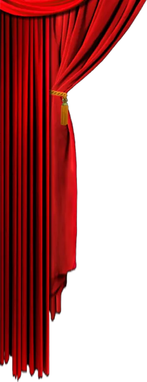 Elegant Red Curtain Partial View PNG Image