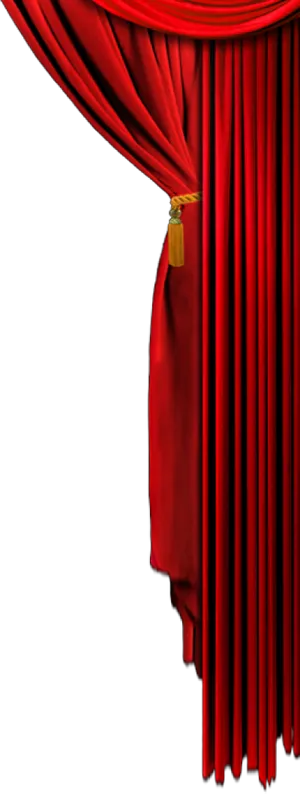 Elegant Red Curtain Reveal PNG Image