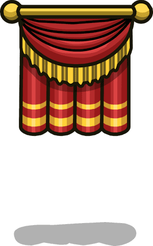 Elegant Red Gold Theater Curtains PNG with transparent background