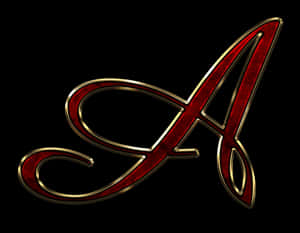 Elegant Red Metallic Letter A PNG image with transparent background
