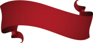 Elegant Red Ribbon Banner PNG Image