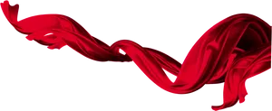 Elegant Red Ribbon Wave PNG Image