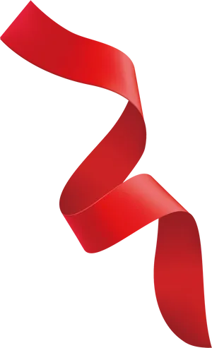 Elegant Red Ribbonon Black Background PNG Image