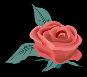 Elegant Red Rose Vector Art PNG image with transparent background