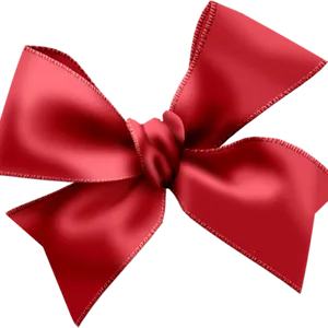 Elegant Red Satin Bow PNG Image