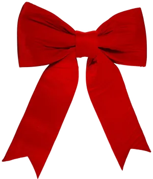 Elegant Red Satin Bow PNG Image