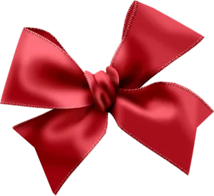 Elegant Red Satin Bow PNG Image