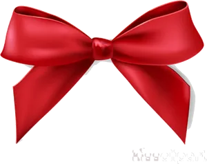 Elegant Red Satin Bow PNG Image