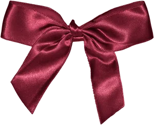 Elegant Red Satin Bow PNG Image