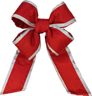 Commercial Christmas Bows Large - Silver And Red Christmas Bow, HD Png Download PNG image with transparent background
