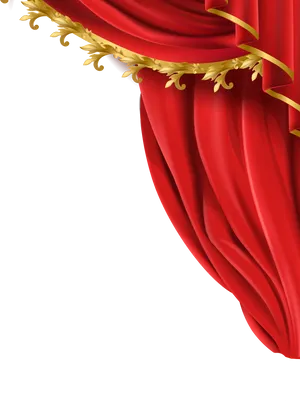 Elegant Red Theater Curtain PNG Image