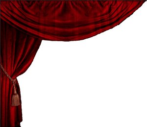 Elegant Red Theater Curtain Drapery PNG with transparent background