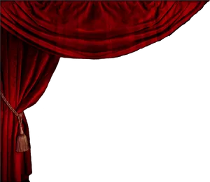 Elegant Red Theater Curtain Drapery PNG Image