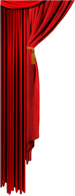 Elegant Red Theater Curtain PNG with transparent background