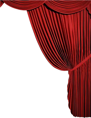 Elegant Red Theater Curtain Tieback PNG Image