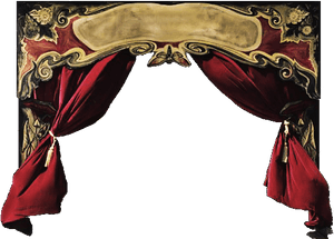 Elegant Red Theater Curtains PNG with transparent background
