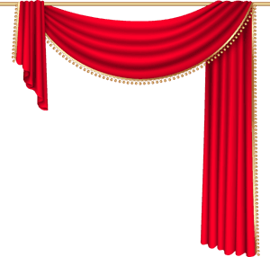 Elegant Red Theater Curtains PNG with transparent background