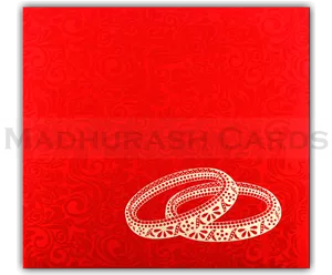 Elegant Red Wedding Card Design PNG Image