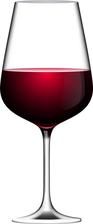 Elegant Red Wine Glass PNG Image