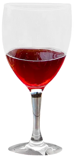 Elegant Red Wine Glass PNG Image