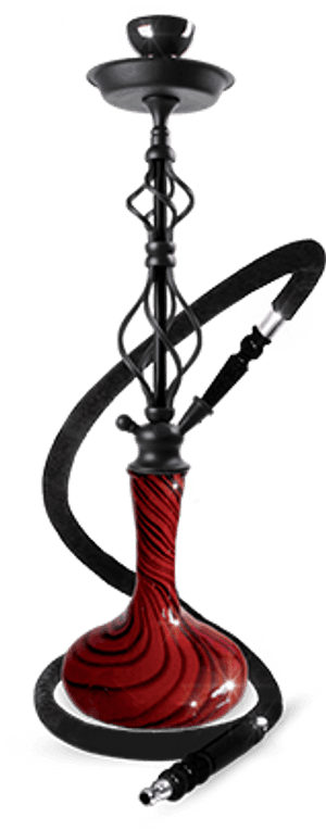 Incinerator 30″ Hookah Red/black - Sahara Smoke Brass Executive PNG