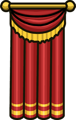 Elegant Redand Gold Curtains PNG with transparent background