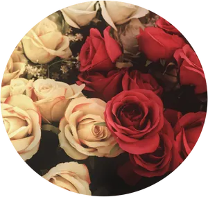 Elegant Redand White Roses PNG Image