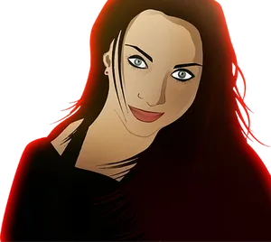 Elegant Redhead Vector Portrait PNG Image