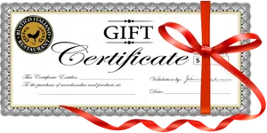 Elegant Restaurant Gift Certificate Template PNG Image