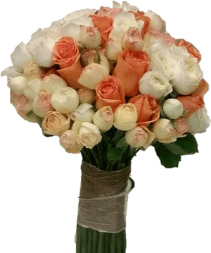 Clustar Roses And Roses Wedding Bouquet - Flower Bouquet, HD Png Download PNG with transparent background