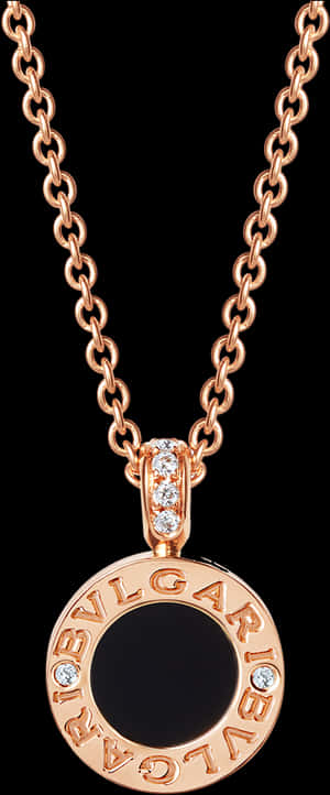 Elegant Rose Gold Pendant Necklace PNG image with transparent background