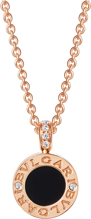 Elegant Rose Gold Pendant Necklace PNG Image