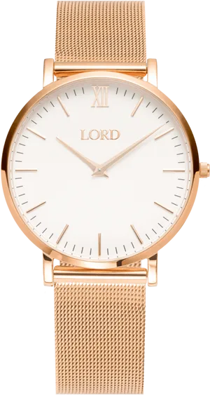 Elegant Rose Gold Wristwatch PNG Image