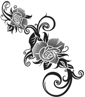 Elegant Rose Tattoo Design PNG Image