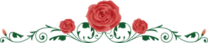 Elegant Rose Vine Border PNG Image