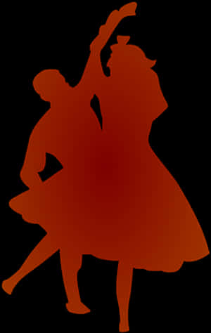 Elegant Silhouette Ballroom Dancers PNG image with transparent background