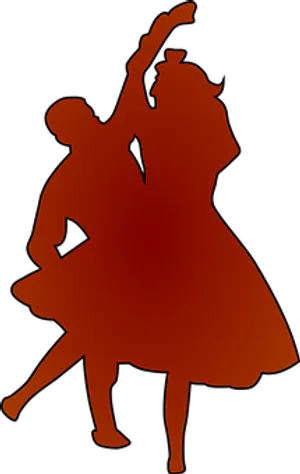 Elegant Silhouette Ballroom Dancers PNG Image